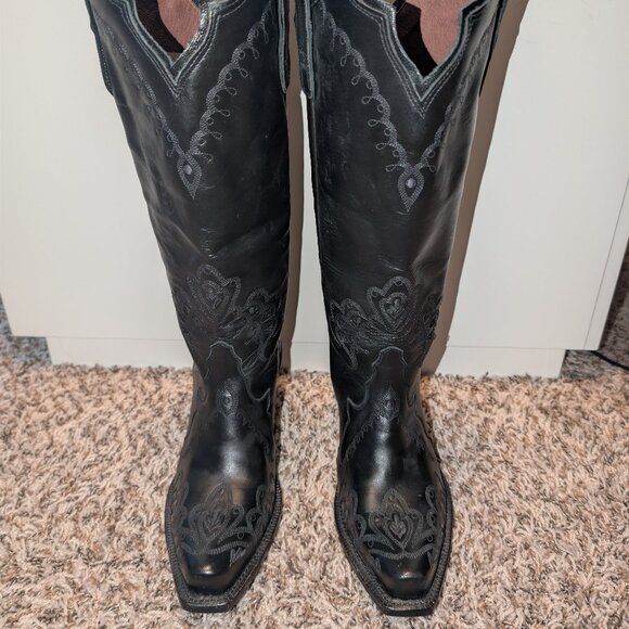 Tony Lama Shoes - Tony Lama Black Leather Cowboy Boots – Women’s Size 7.5 B